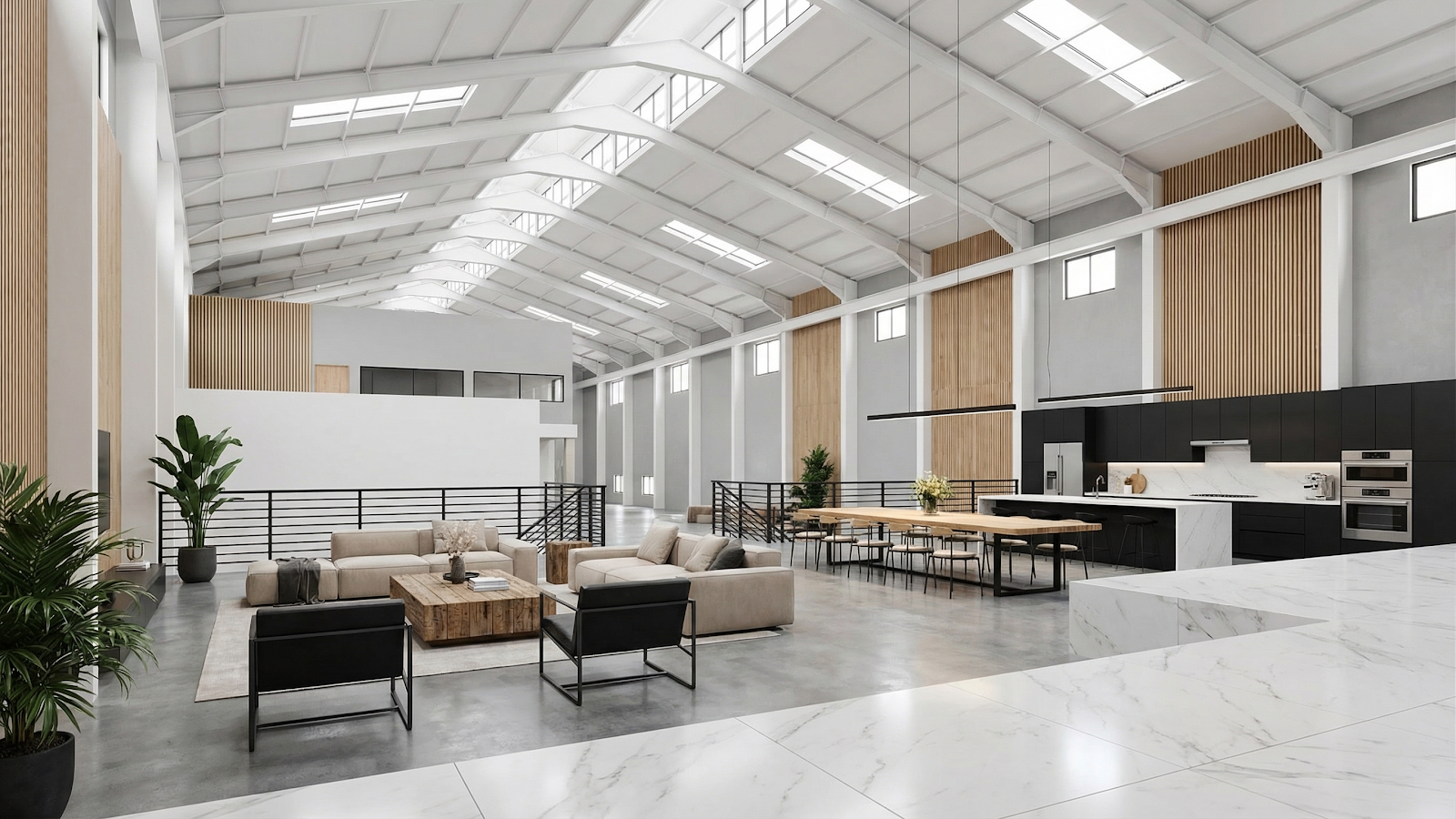 Modern interior visualization after transformation